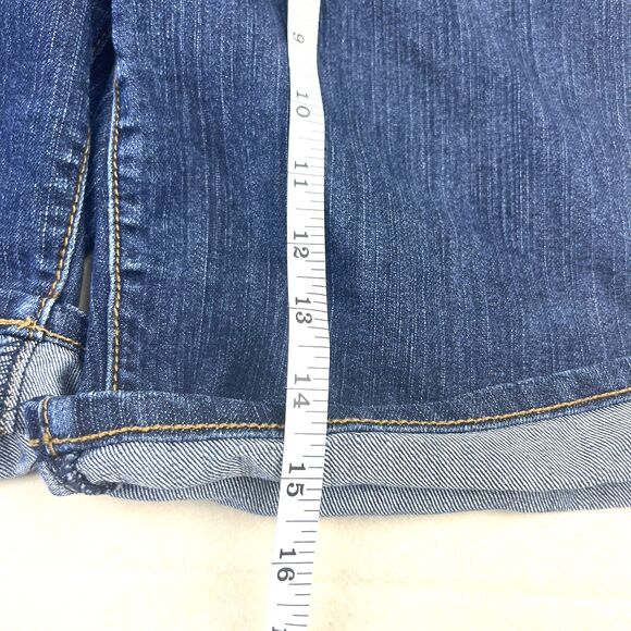 Southpole Womens Bermuda Denim Shorts With Gold Logo, Embroidered Back Pockets - Picture 8 of 14